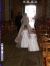 Wedding couple exits the Church